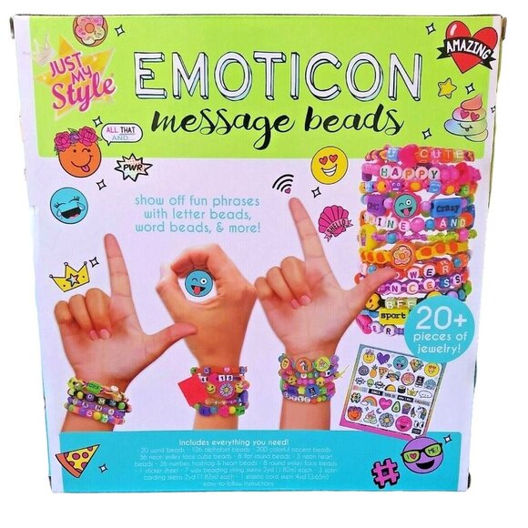Just My Style Emoticon Message Beads Kit For DIY Jewelry Making With 20+ Pieces - Picture 5 of 8
